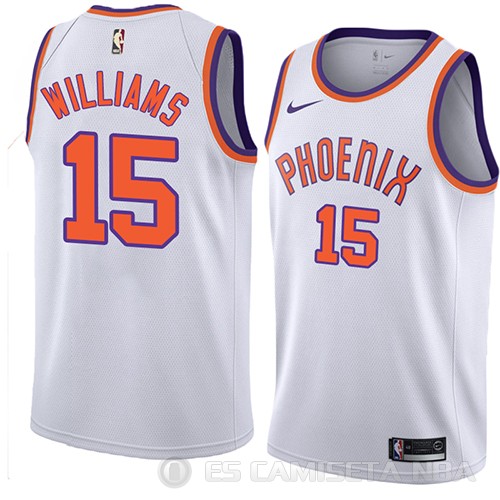 Camiseta Alan Williams #15 Phoenix Suns Hardwood Classic 2018 Blanco - Haga un click en la imagen para cerrar